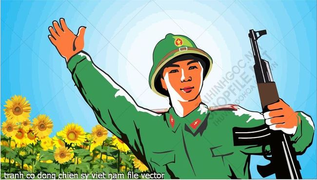 tranh co dong chien sy viet nam file vector